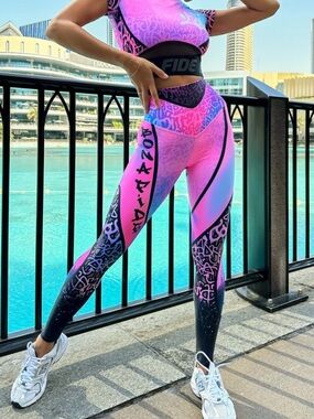 Fide Pink Ombre High-Waist Performance Leggings
